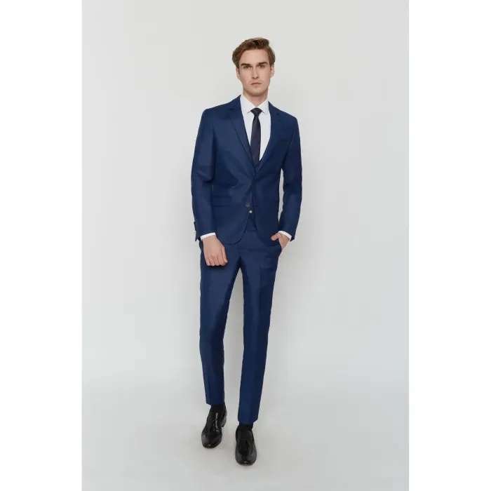 Costume fil à fil Maison Oscar Paris Bleu Roi 3 pièces