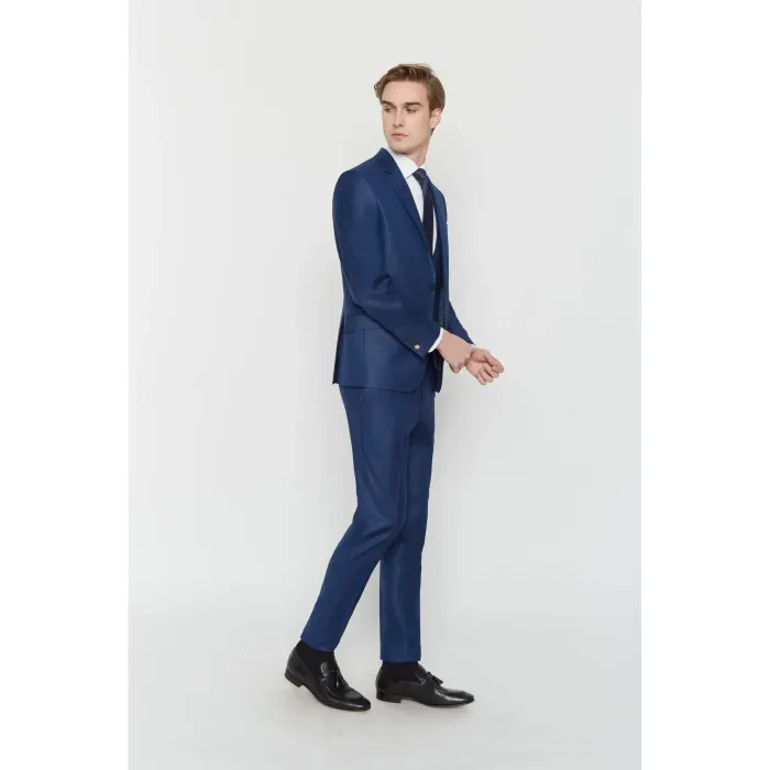 Costume fil à fil Maison Oscar Paris Bleu Roi 3 pièces