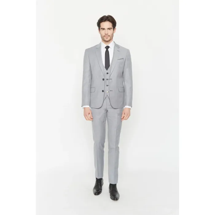 Costume fil à fil Maison Oscar Paris Gris 3 pièces
